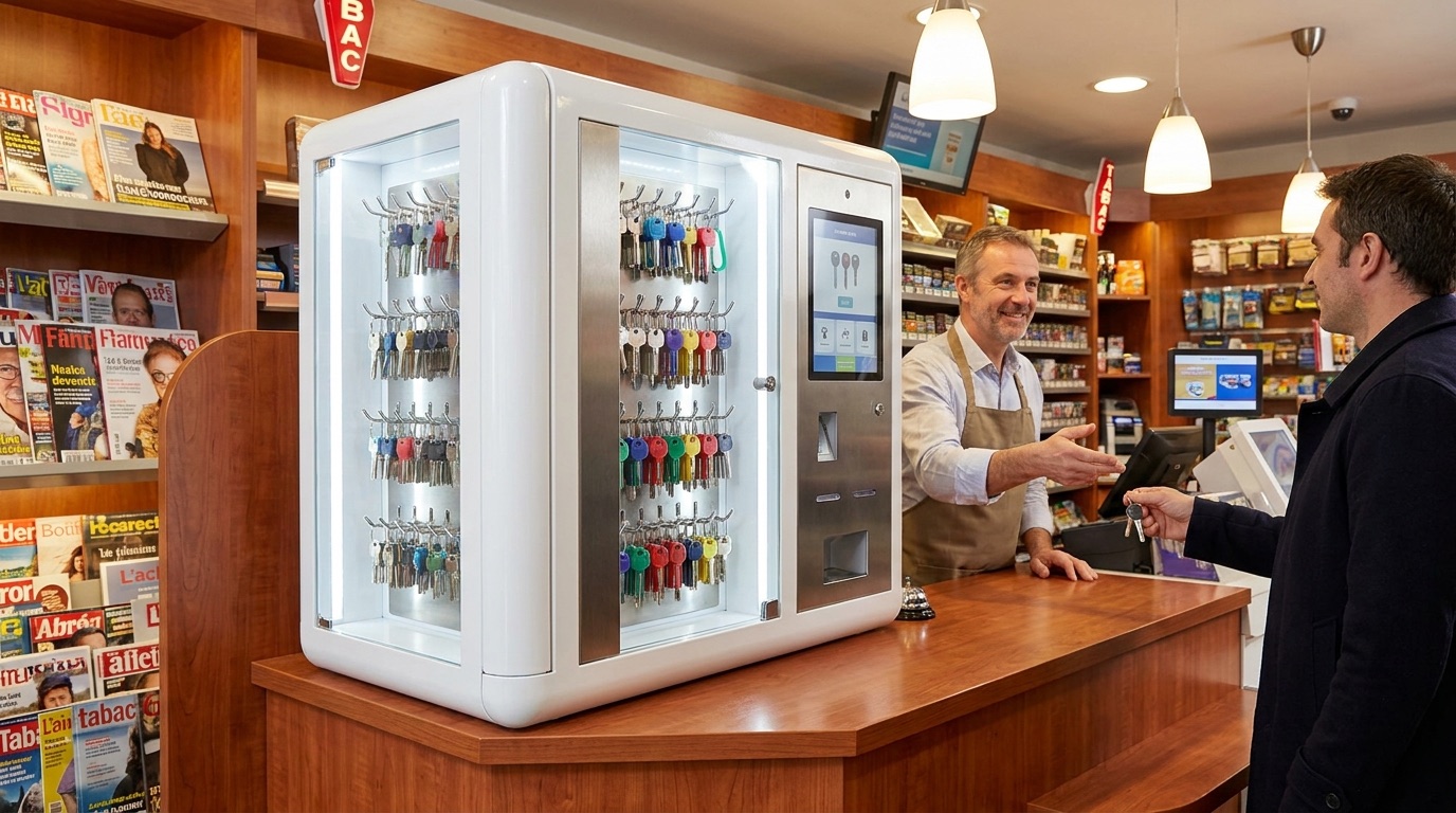 Point Clés Silca installé dans un bureau de tabac